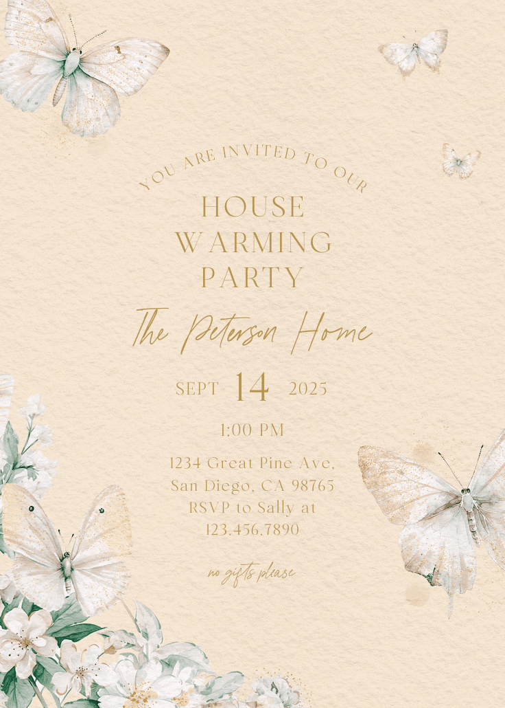 Pride and joy - housewarming invitation