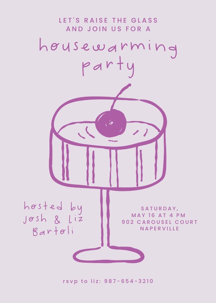 Raise that glass - housewarming invitation