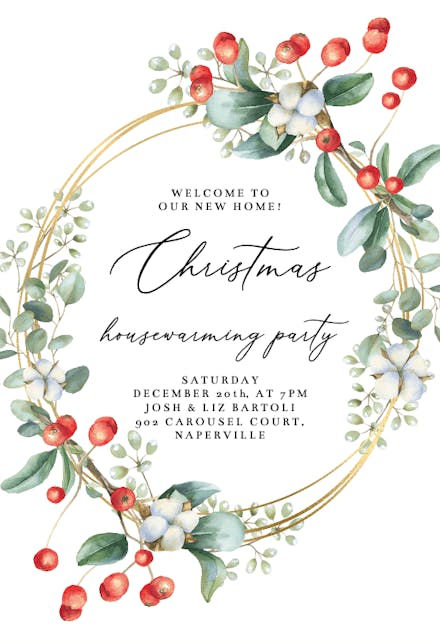 Red Fruits Frame - Housewarming Invitation