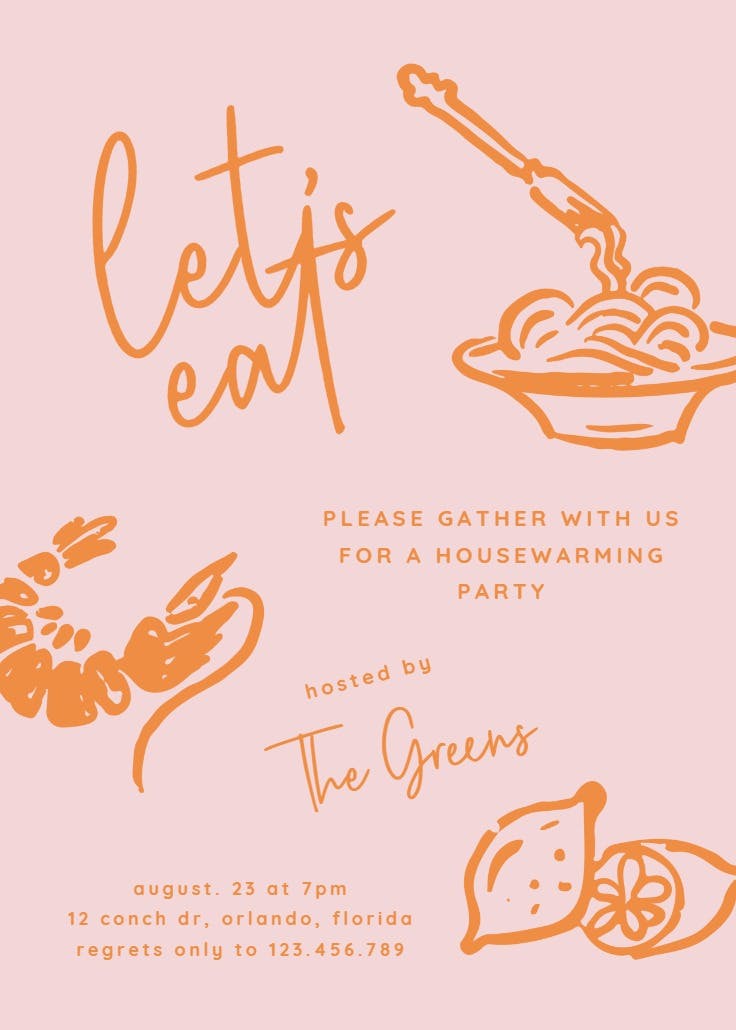 Sea dinner - housewarming invitation