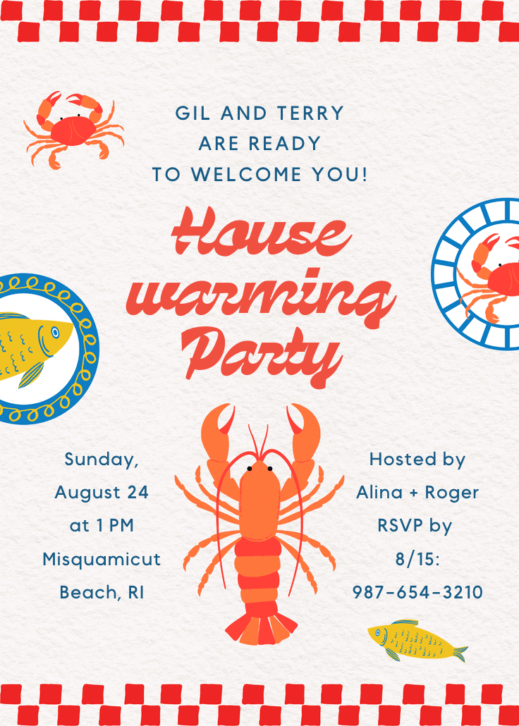 Seas the flavor - invitación para inauguración de casa nueva