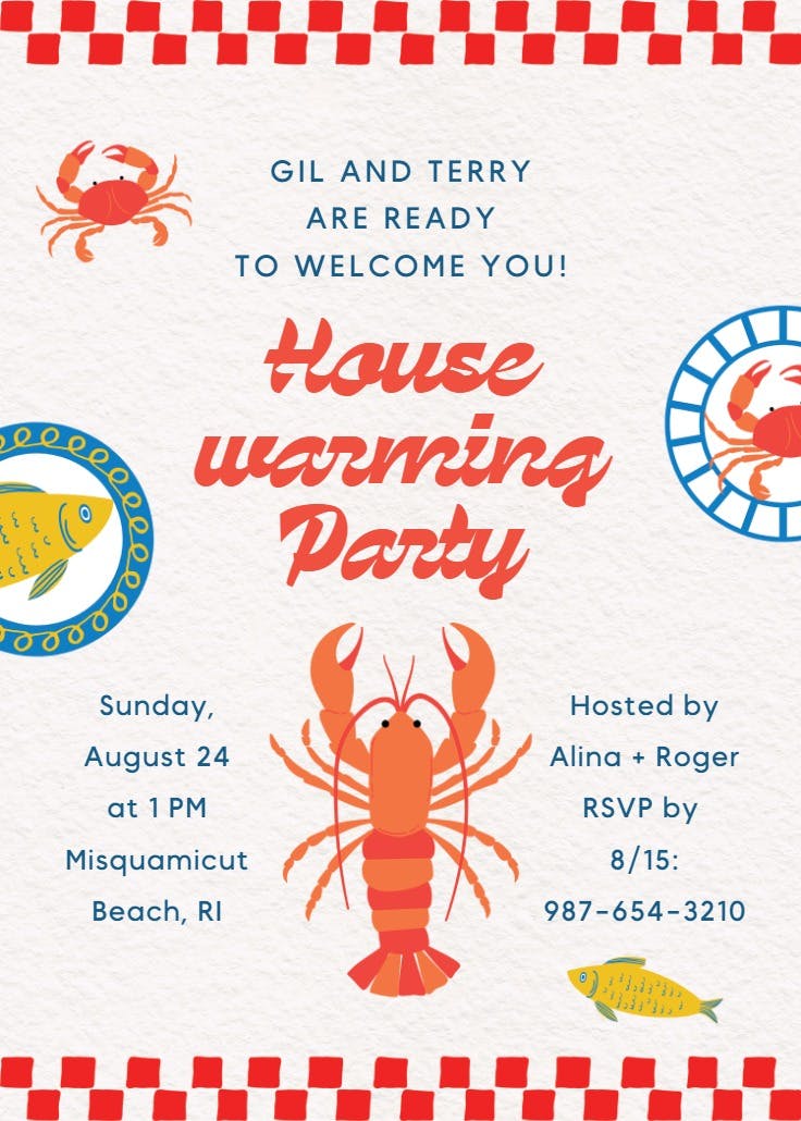 Seas the flavor - housewarming invitation