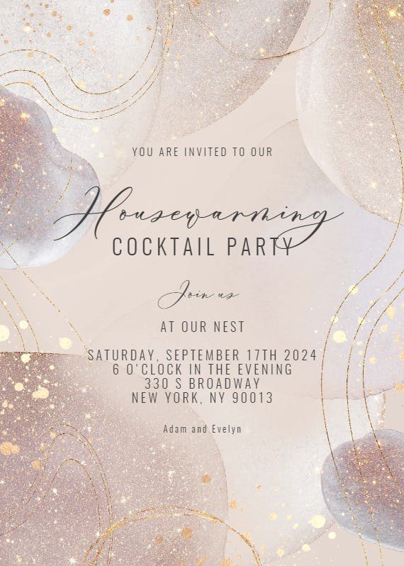 Shimmering shapes - cocktail party invitation