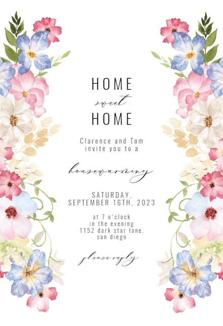 Spring Fairy Flower - Housewarming Invitation