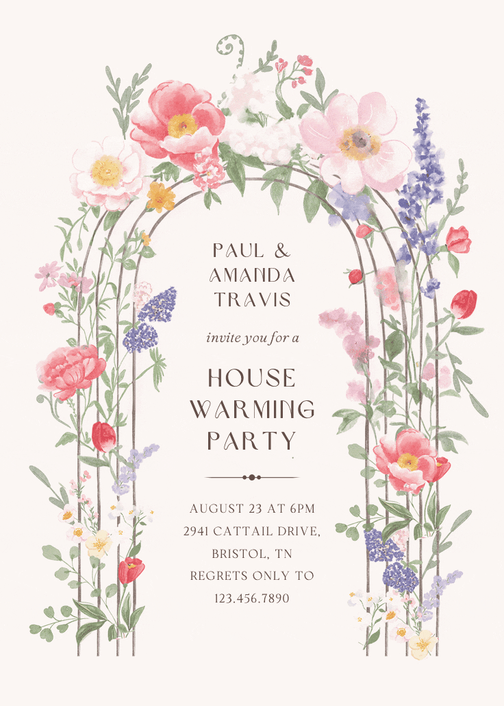 Spring gate of love - housewarming invitation
