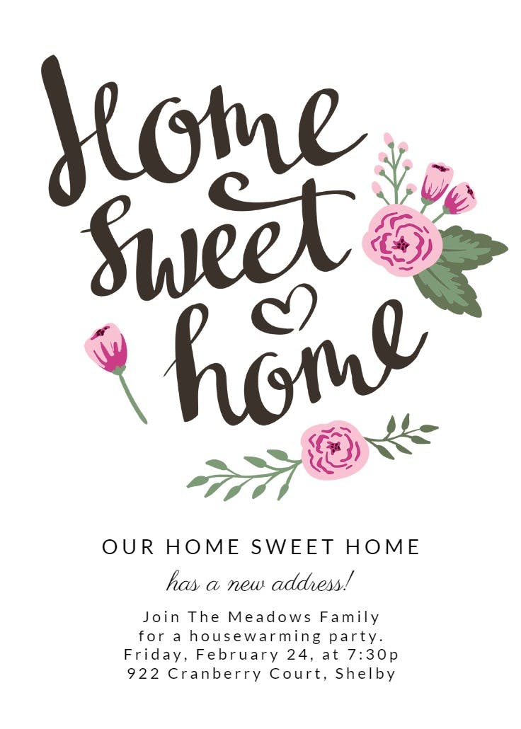 Still home - housewarming invitation