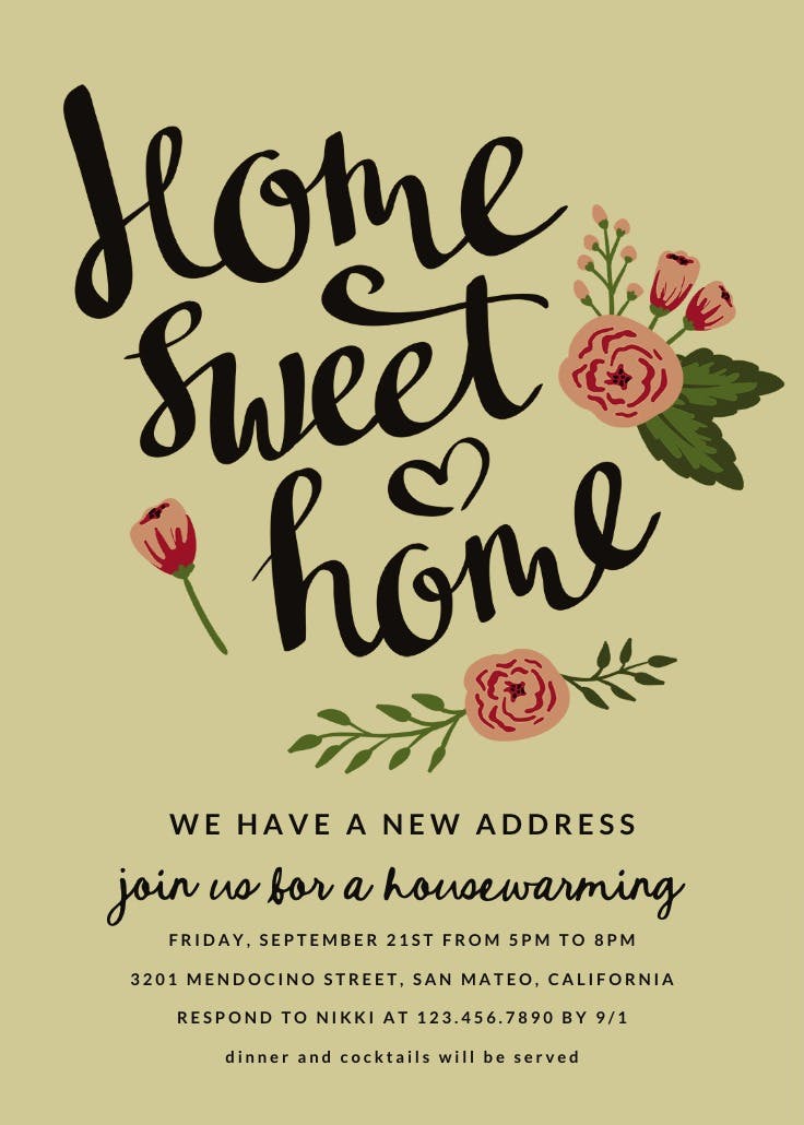 Still home - invitación para inauguración de casa nueva
