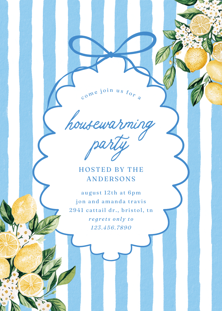 Sun-kissed siestas - housewarming invitation