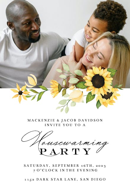 Sunflowers - Housewarming Invitation