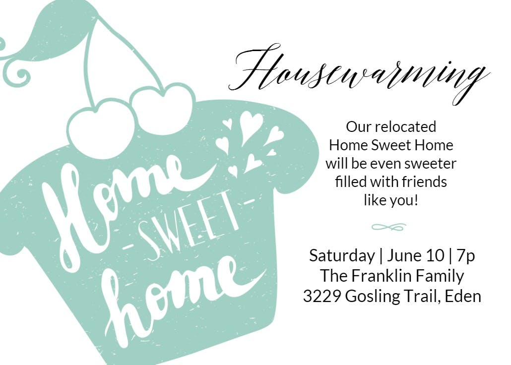 Sweet as ever - invitación para inauguración de casa nueva