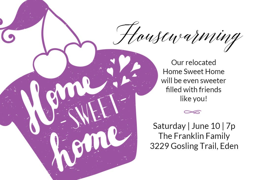 Sweet as ever - invitación para inauguración de casa nueva