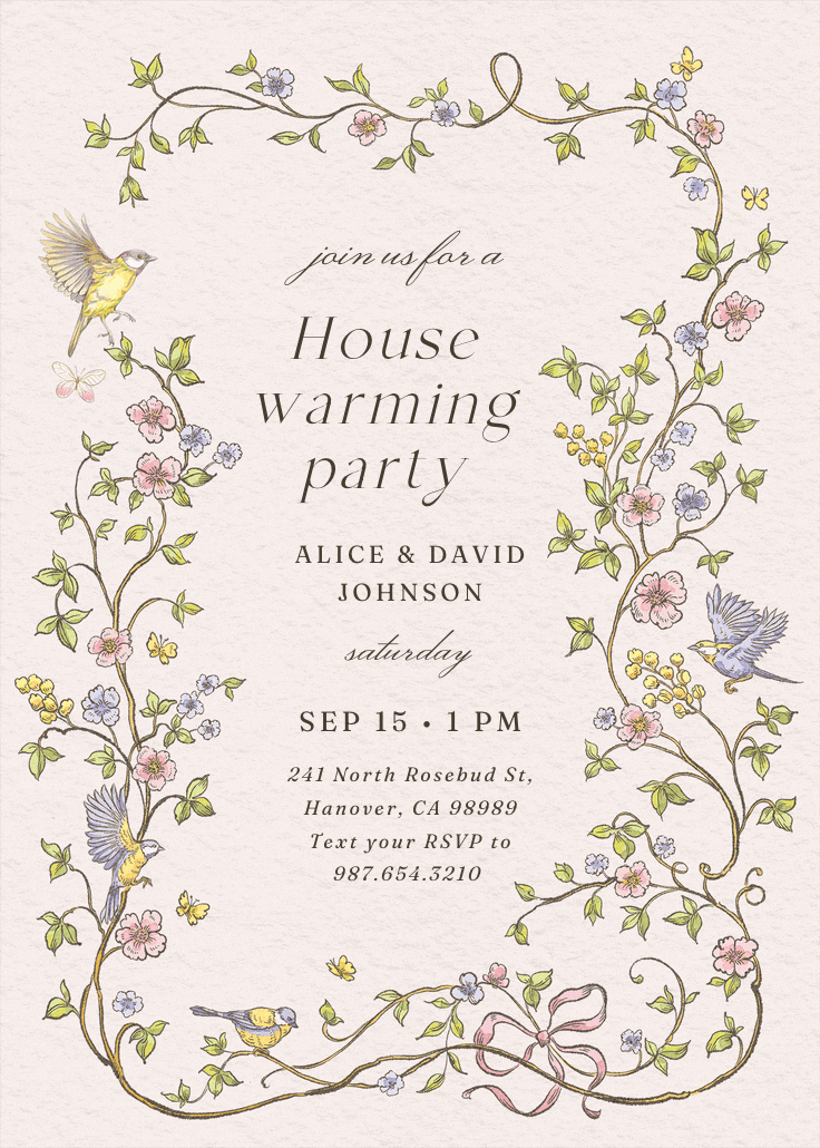 Sweet border - housewarming invitation