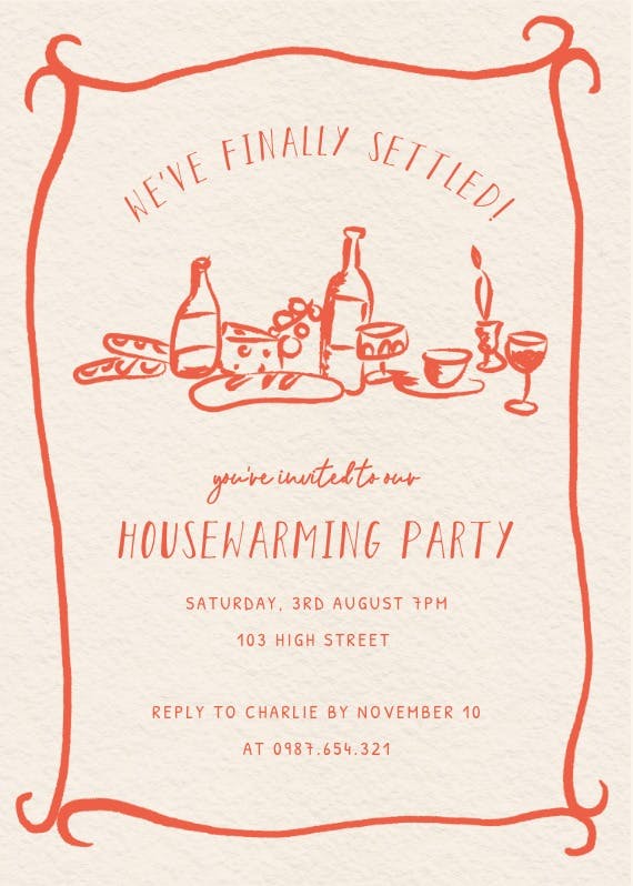 Swirl and savor - housewarming invitation