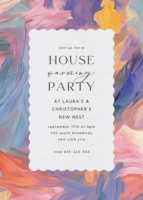 Textured pastel - housewarming invitation