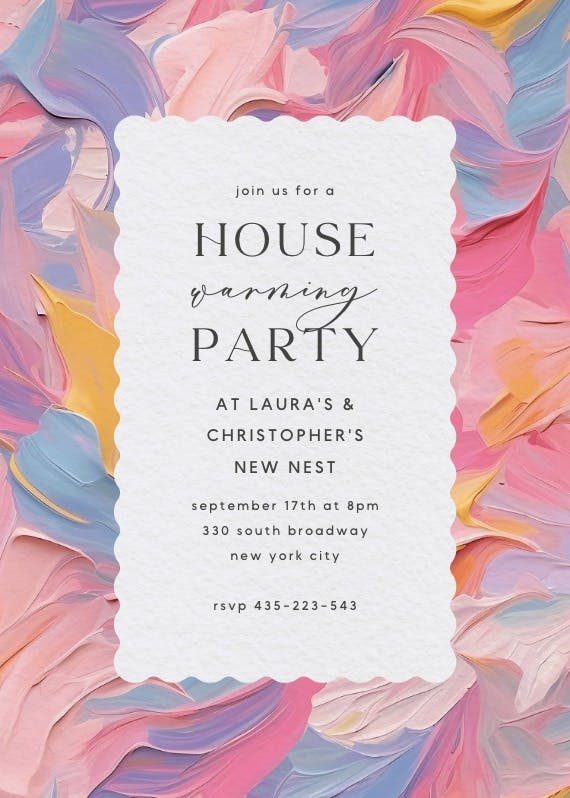 Textured pastel -  invitación para inauguración de casa nueva