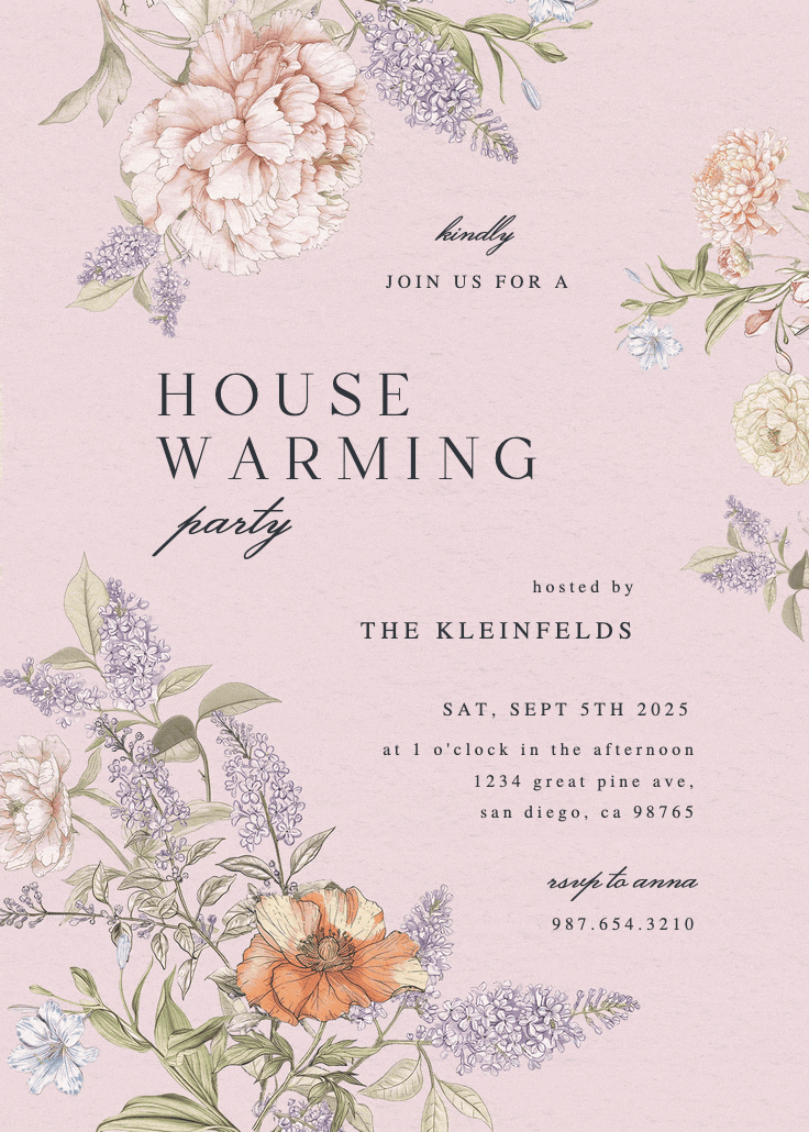 Vintage sketch - housewarming invitation
