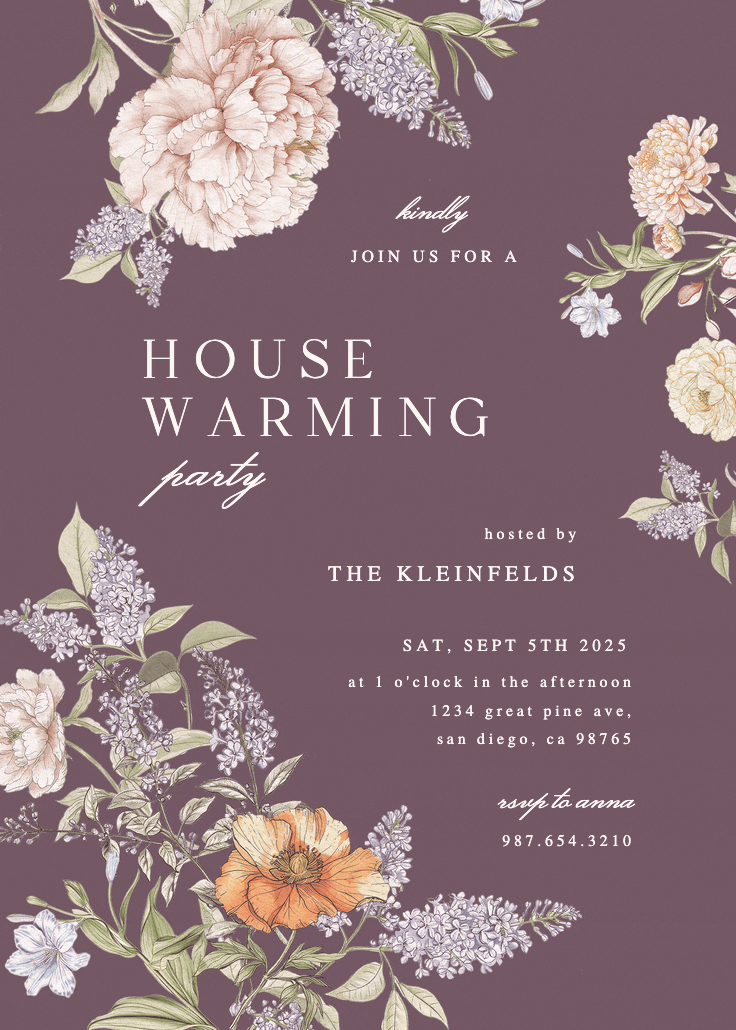 Vintage sketch - housewarming invitation