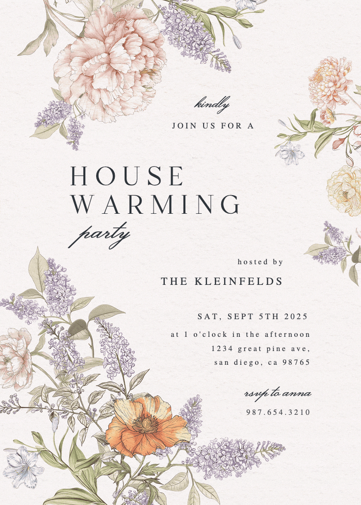 Vintage sketch - housewarming invitation