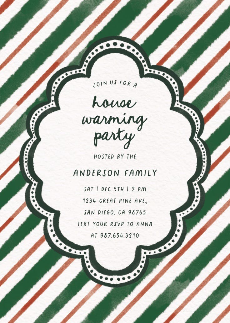 Vintage stripes - printable party invitation