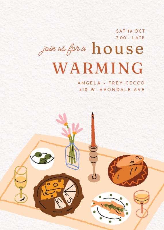 Warm & cozy - housewarming invitation