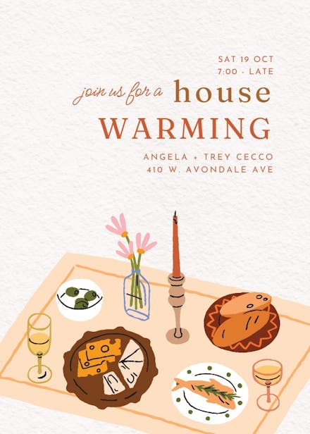 Warm & cozy - housewarming invitation