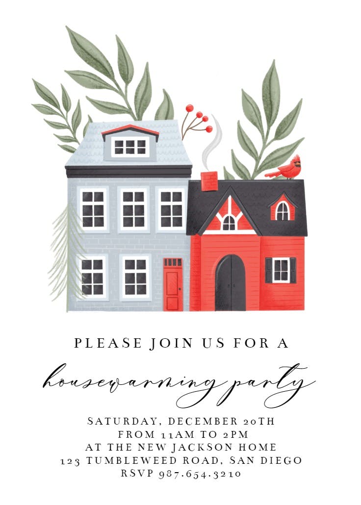 Warm houses - housewarming invitation