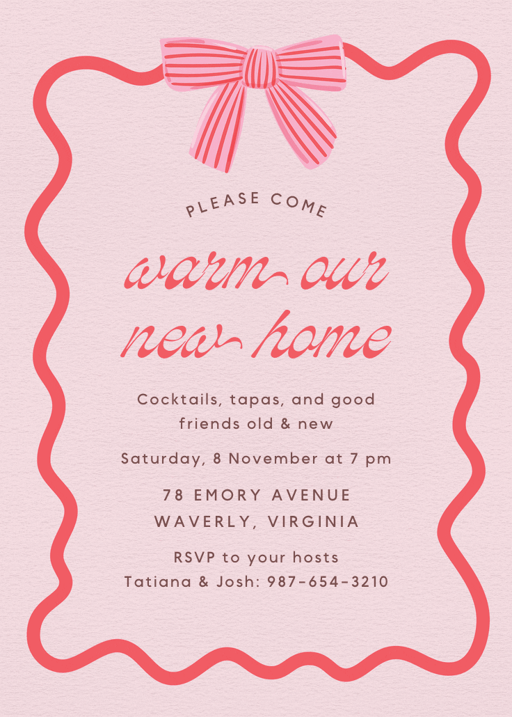 Warmer with you - invitación para inauguración de casa nueva