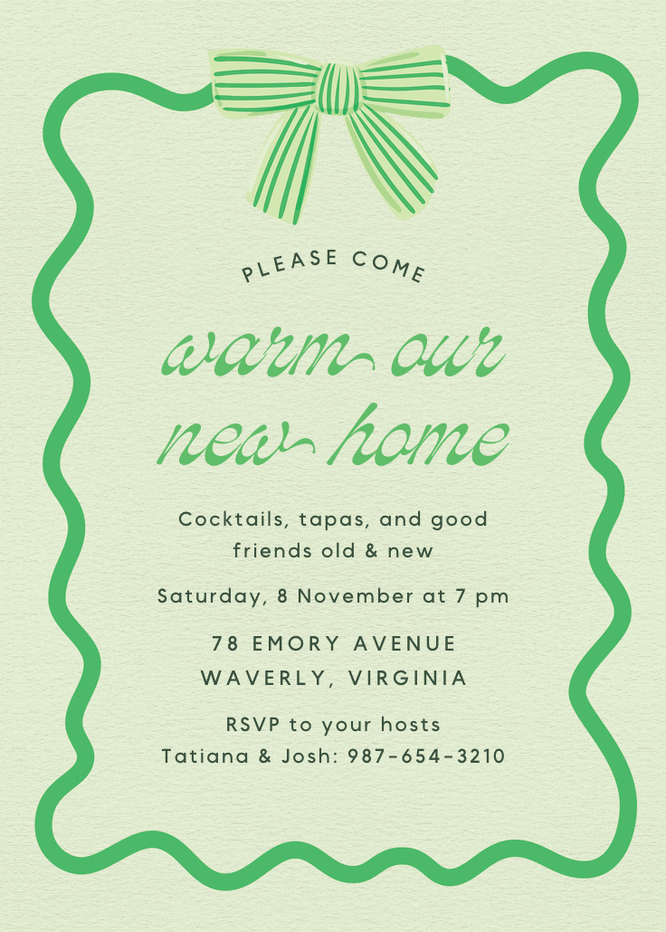Warmer with you - invitación para inauguración de casa nueva