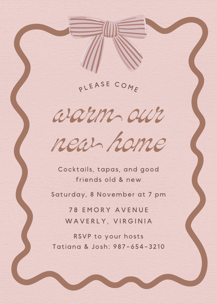Warmer with you - invitación para inauguración de casa nueva