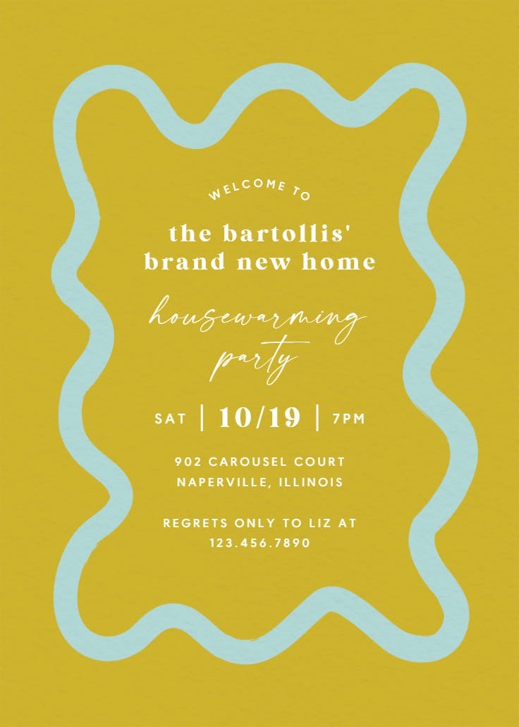 Wavy frame - invitación para inauguración de casa nueva