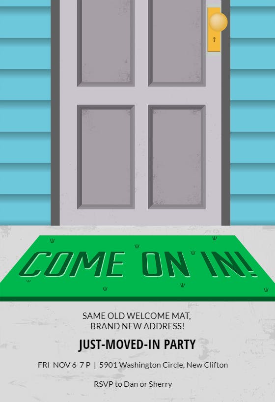Welcome mat - housewarming invitation