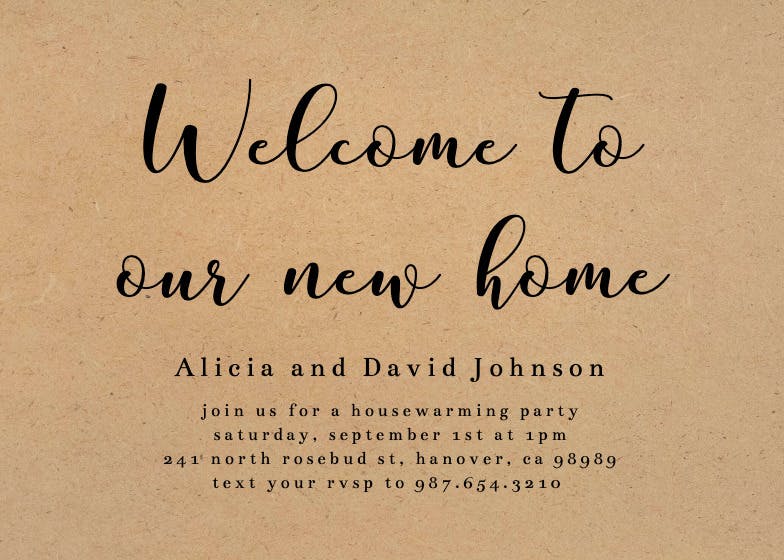 Welcome party - housewarming invitation