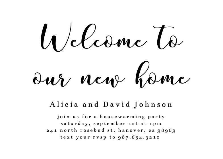 Welcome party - housewarming invitation