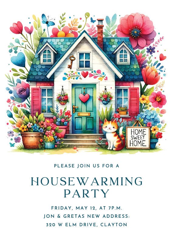 Whimsical home - housewarming invitation