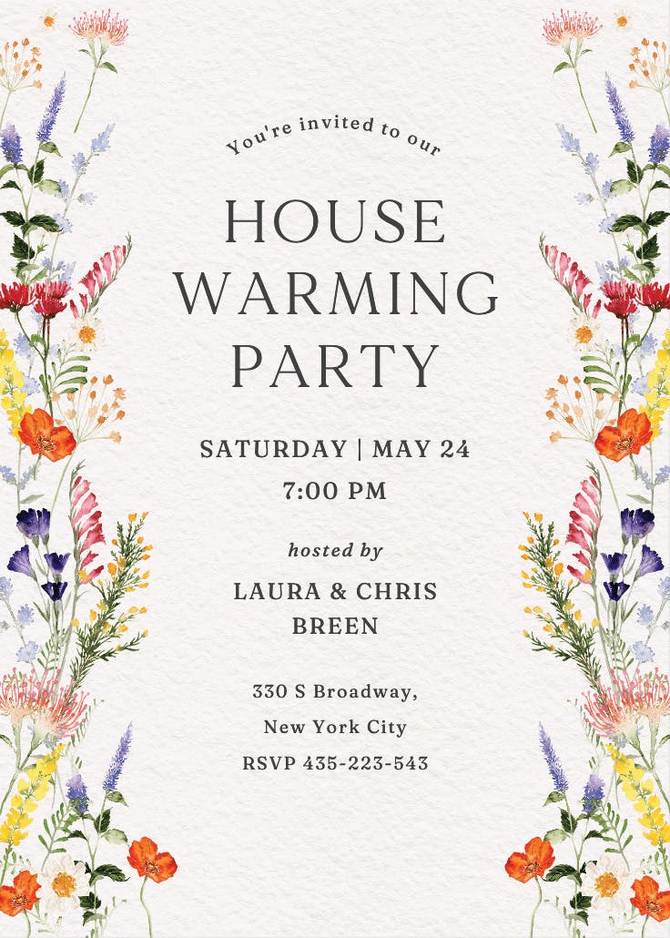 Wildflowers abode - housewarming invitation