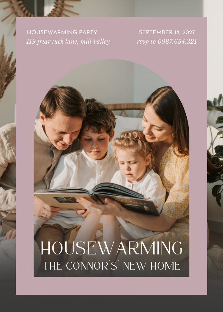 Window to new home - housewarming invitation