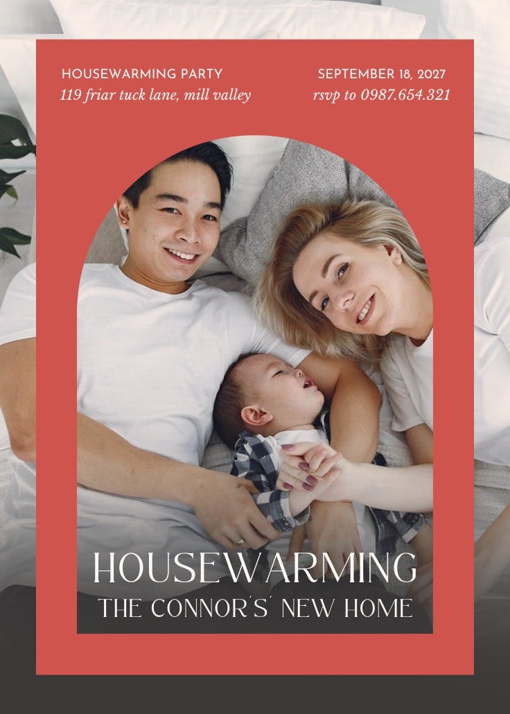 Window to new home - housewarming invitation