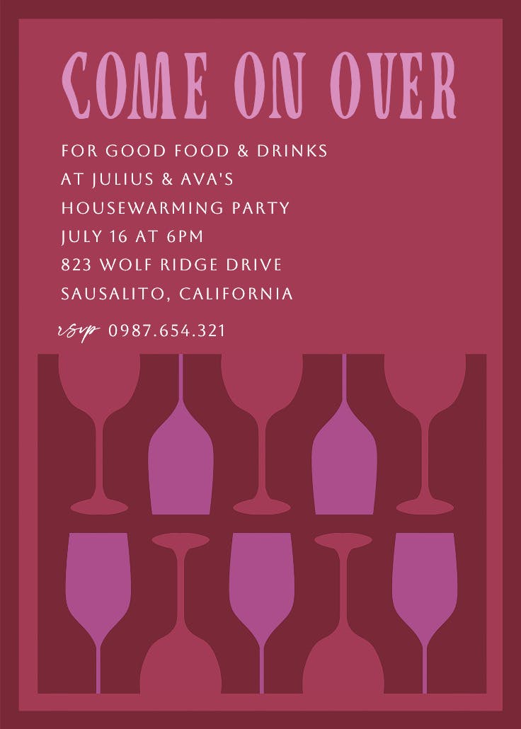 Wine not - housewarming invitation