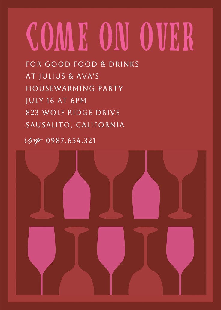 Wine not - housewarming invitation