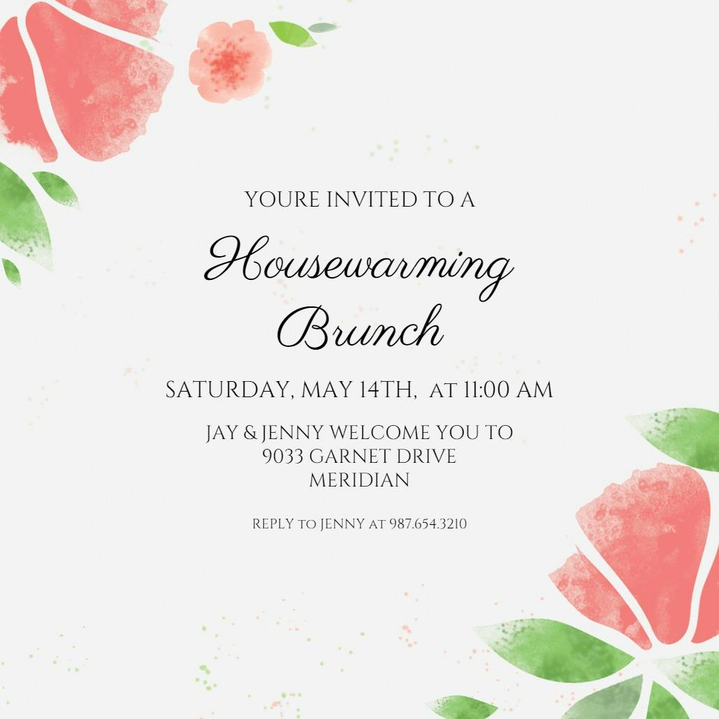 Wisps of color - housewarming invitation