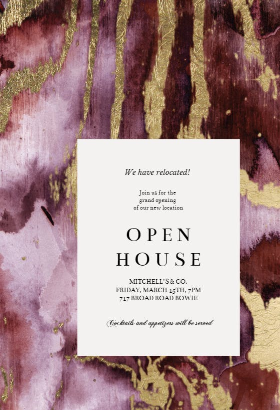 Agate rock background - open house invitation