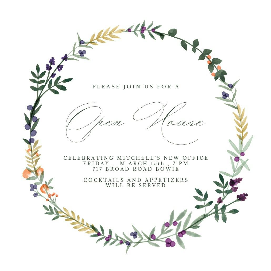 Autumn frame - open house invitation