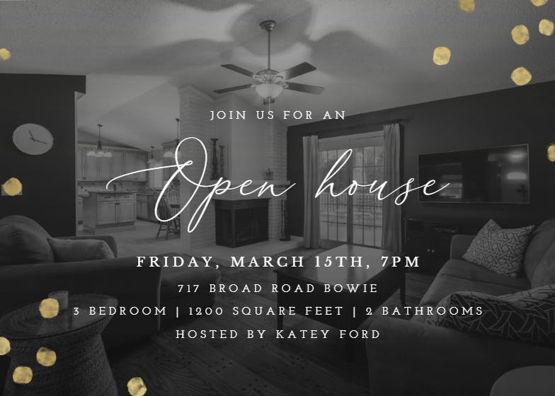 Dotted photo - open house invitation