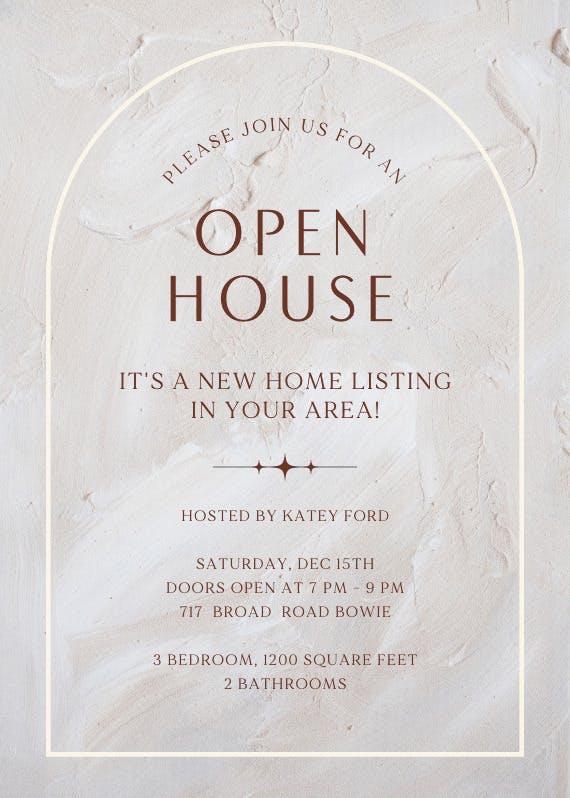 Elegant texture - open house invitation