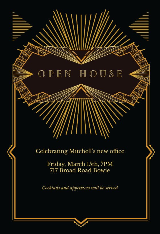 Fancy deco - open house invitation