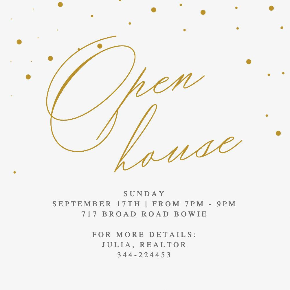Fancy font party - open house invitation