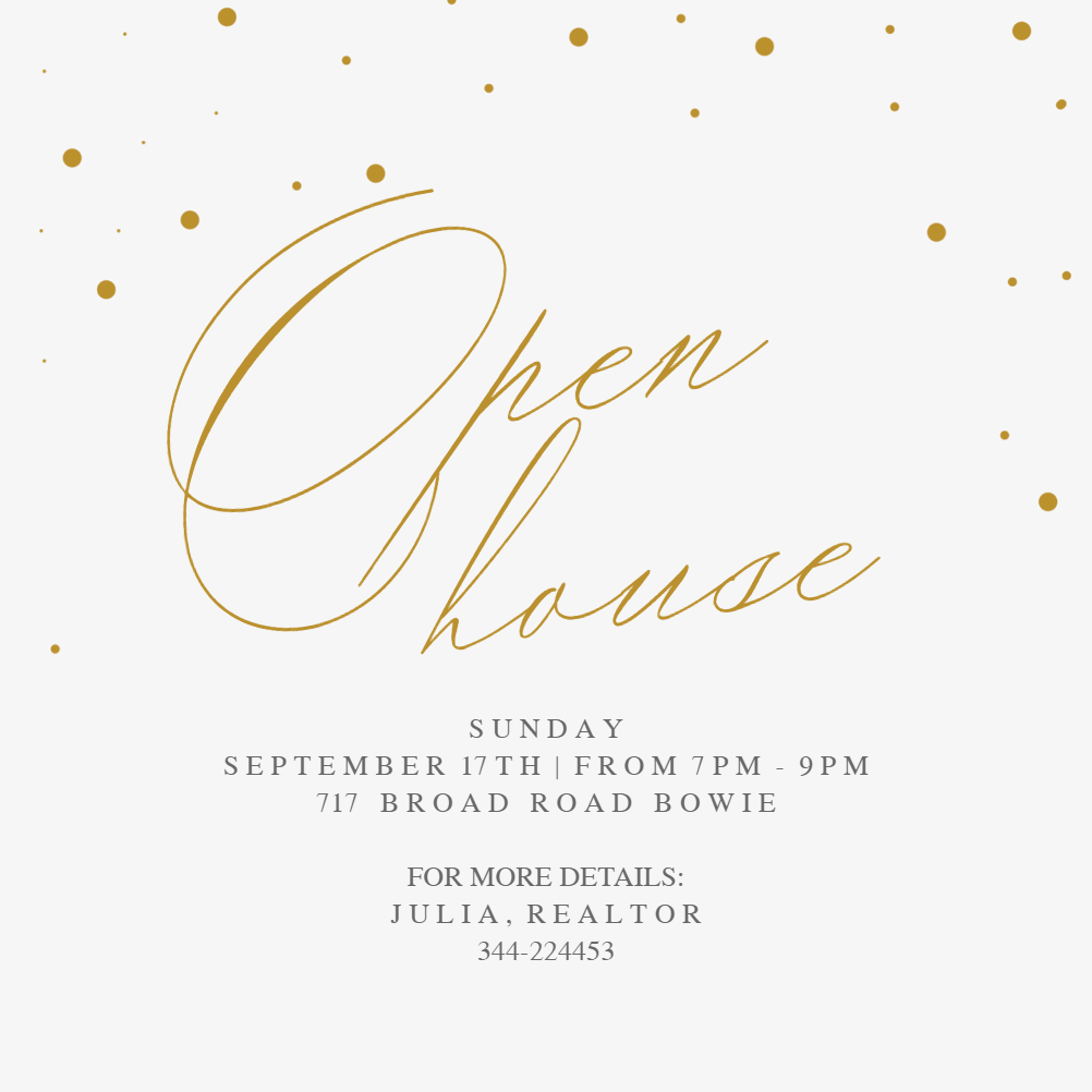 Fancy Font Party - Open House Invitation Template (Free) | Greetings Island