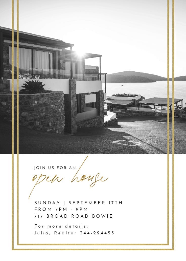 Fancy frame - open house invitation