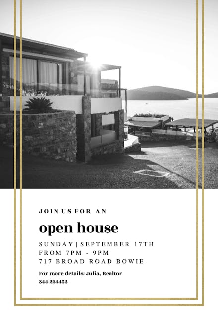 Fancy frame - open house invitation