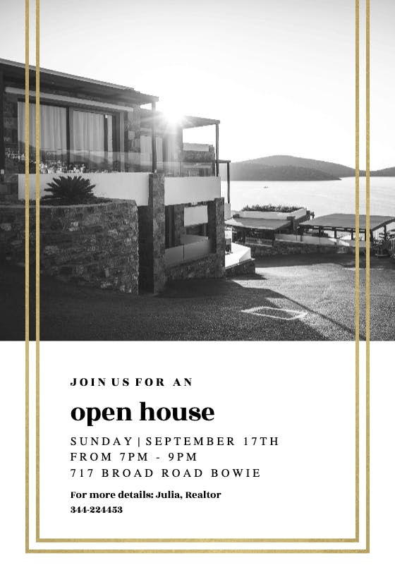 Fancy frame - open house invitation